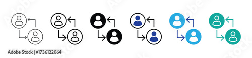Flat vector icons representing teamwork, leadership, collaboration, and business success. Ideal for corporate projects, office communication, and team-building content.