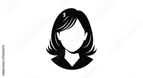 Silhouette of a womans head and shoulders