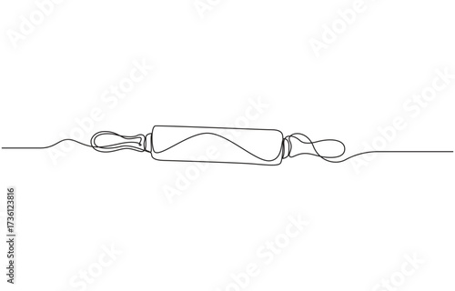 rolling pin continuous art line drawing,1