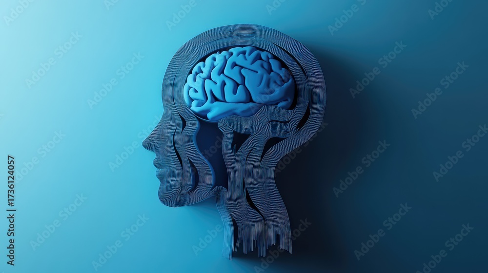 Obraz premium Human mind revealing conscious thought and brain activity