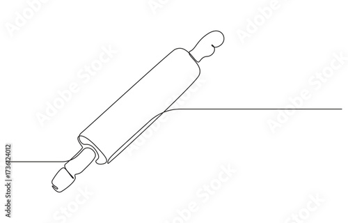 rolling pin continuous art line drawing,1