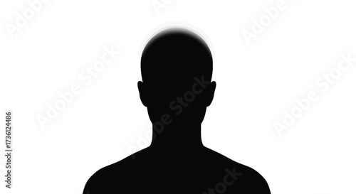 Silhouette of a person, head and shoulders