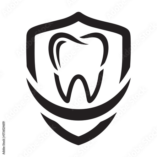 Tooth dental logo design on white background