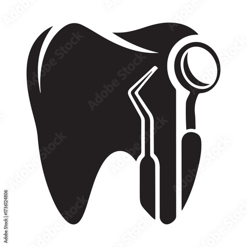 Tooth dental logo design on white background
