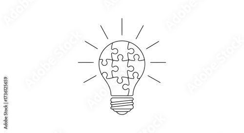 Light bulb made of puzzle pieces, idea concept