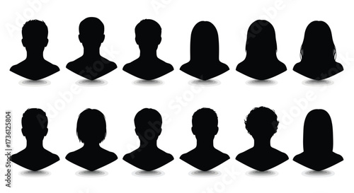 Silhouette portraits of diverse people