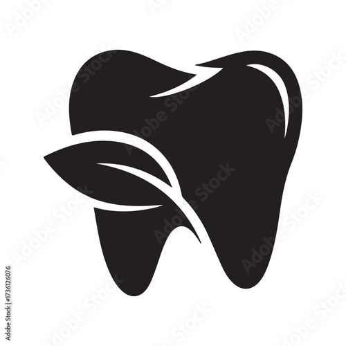 Tooth dental logo design on white background
