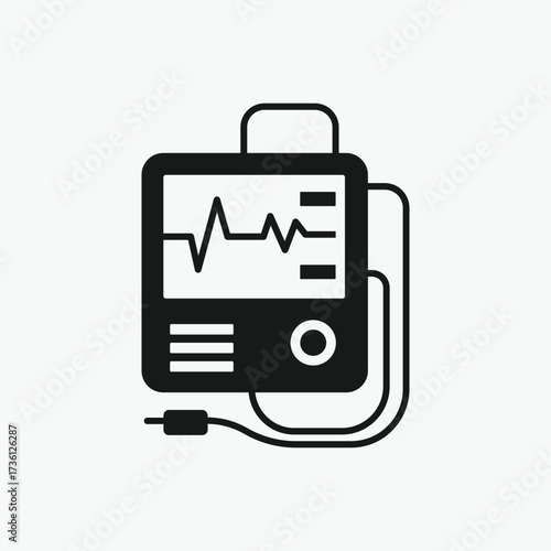 Ecg Machine, cardiogram, Electrocardiogram icon vector
