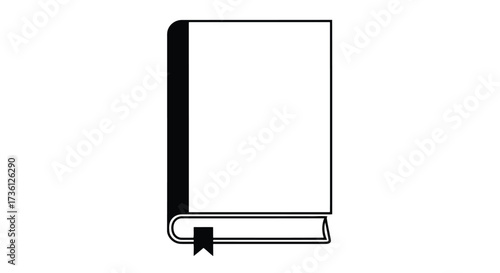 Book with bookmark in a simple line drawing