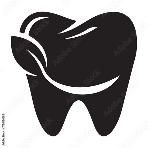 Tooth dental logo design on white background