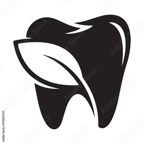 Tooth dental logo design on white background