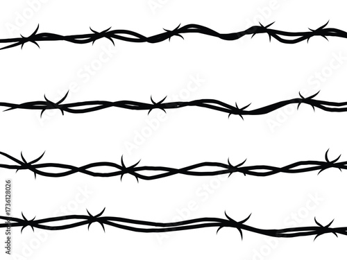 Group of barber wired silhouette .eps