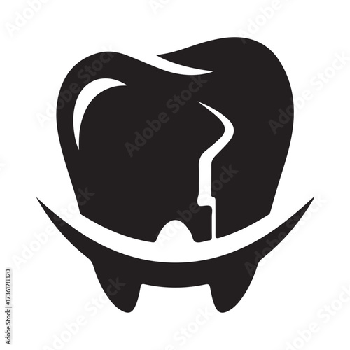 Tooth dental logo design on white background