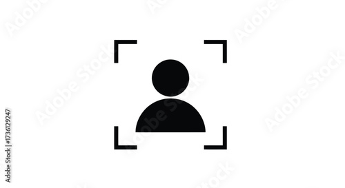 User icon with focus frame in vector format