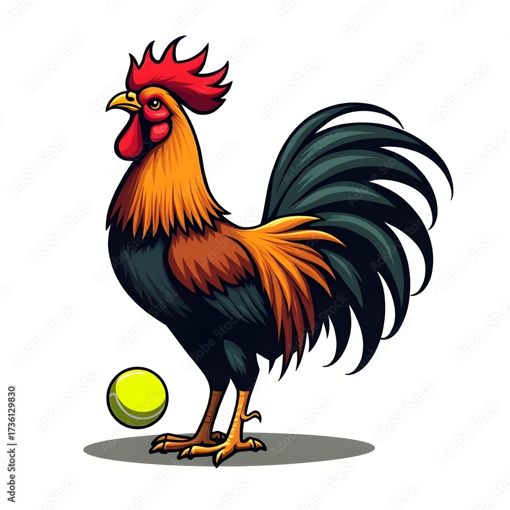 Fototapeta premium Professional Pickleball Tournament Emblem with Rooster