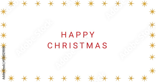 Festive happy christmas greeting card with star decorations