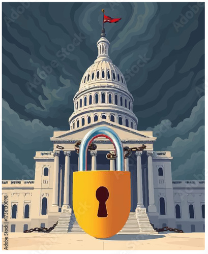 Humorous Cartoon of US Shutdown
