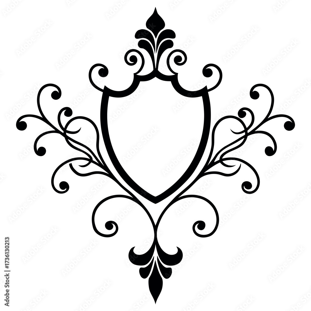 damask vintage baroque logo icon 1