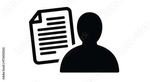 Silhouette of person with document