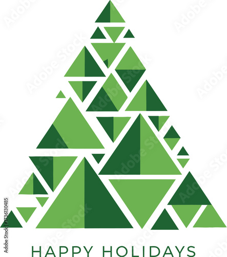 Geometric christmas tree design for happy holiday greetings