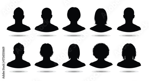 Silhouette of group of people in black color