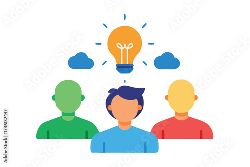 Brainstorming session with team members sparking new ideas and innovation together