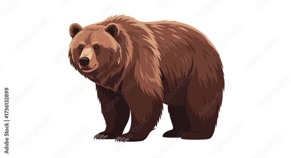 Obraz premium Pixel art illustration of a large brown bear standing.