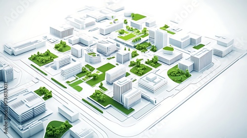 A vibrant 3D rendering of a city