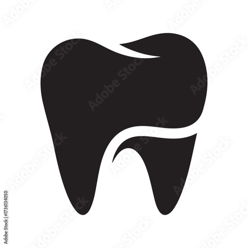 Tooth dental logo design on white background
