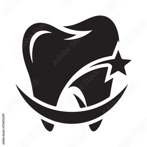 Tooth dental logo design on white background
