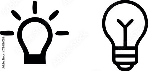 Vector art of central lightbulb surrounded by smaller bulbs, symbolizing focus and innovation