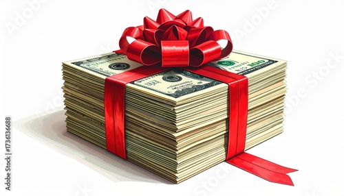 dollar with ribbon 
