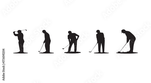 Golf Swing Sequence Silhouettes (412