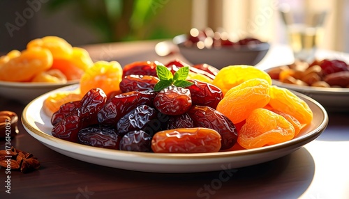 Fototapeta Naklejka Na Ścianę i Meble -  Dried fruits and nuts arrangement