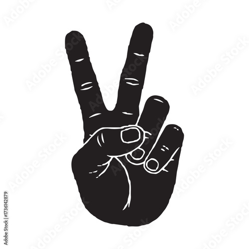 Peace Sign Hand Gesture Silhouette symbol