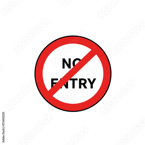 Free Download No Entry Traffic Sign Vector - GFXLoad