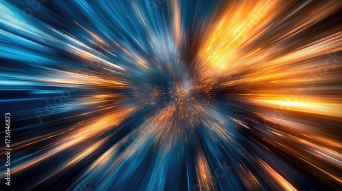Abstract speed light trails zooming through space
