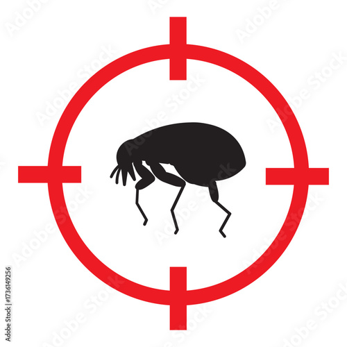 Anti Flea Prohibition Sign Icon Vector