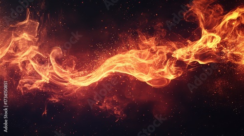 Wallpaper Mural Abstract fire stream glowing with heat and energy Torontodigital.ca