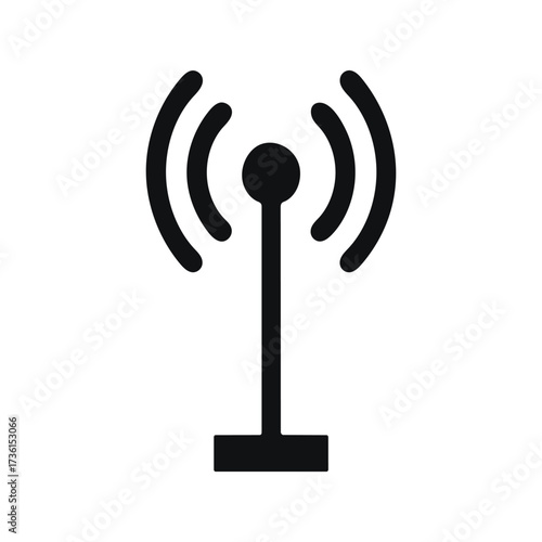 Wireless network signal icon vector antenna transmission illustration simple design