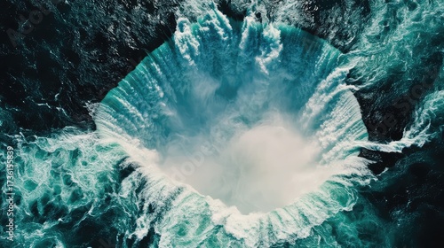 Wallpaper Mural Horseshoe falls niagara aerial view powerful water Torontodigital.ca