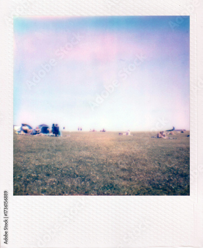 polaroid of the beach
