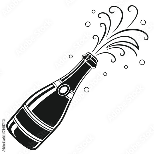 champagne bottle vector illustration