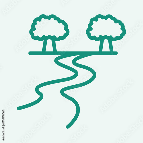 River trendy artwork design useful creative vector Illustration ravishing colorful background