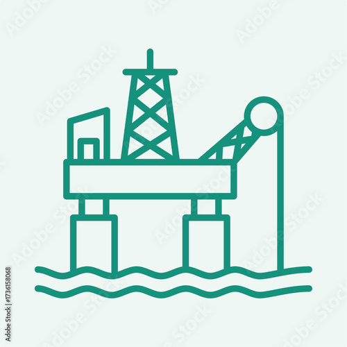Oil Platform trendy artwork design useful creative vector Illustration ravishing colorful background