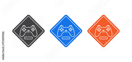 gamer zone icon set isolated on white background