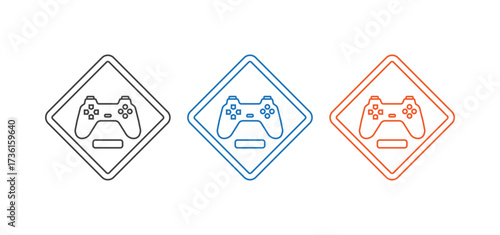 gamer zone icon set isolated on white background