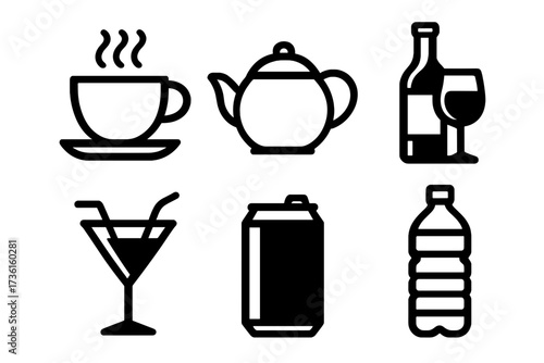 Vector Illustration of Beverage Icons