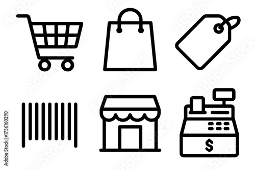 Vector Illustration of Shopping Icons
