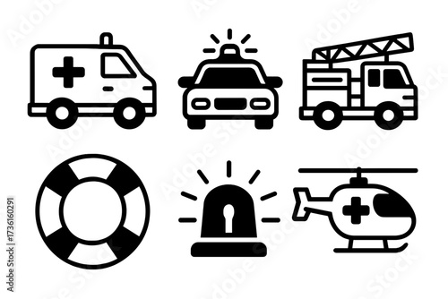 Vector Illustration of Emergency Icons